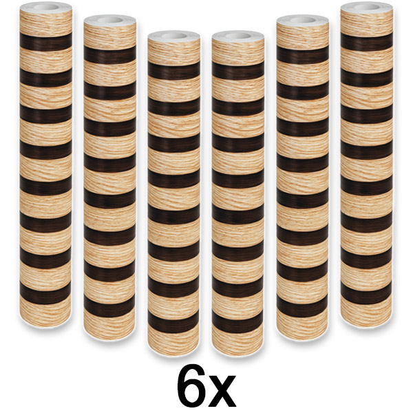 6x Elegantná nástenná nálepka s dreveným efektom | LINEWALL